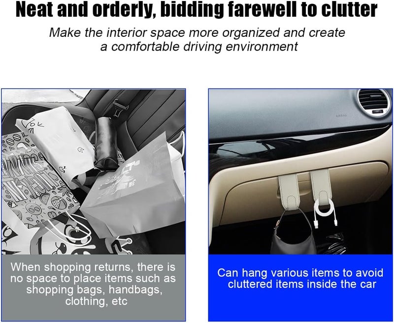 Bittwee Car Co-Pilot Glovebox Hooks, 2PCS Anti-Scratch Vehicle Passenger Seat Storage Hanger for Handbag Purse Umbrellas, Auto Interior Organizer, Universal for SUV Sedan Truck(Beige) - Image 5